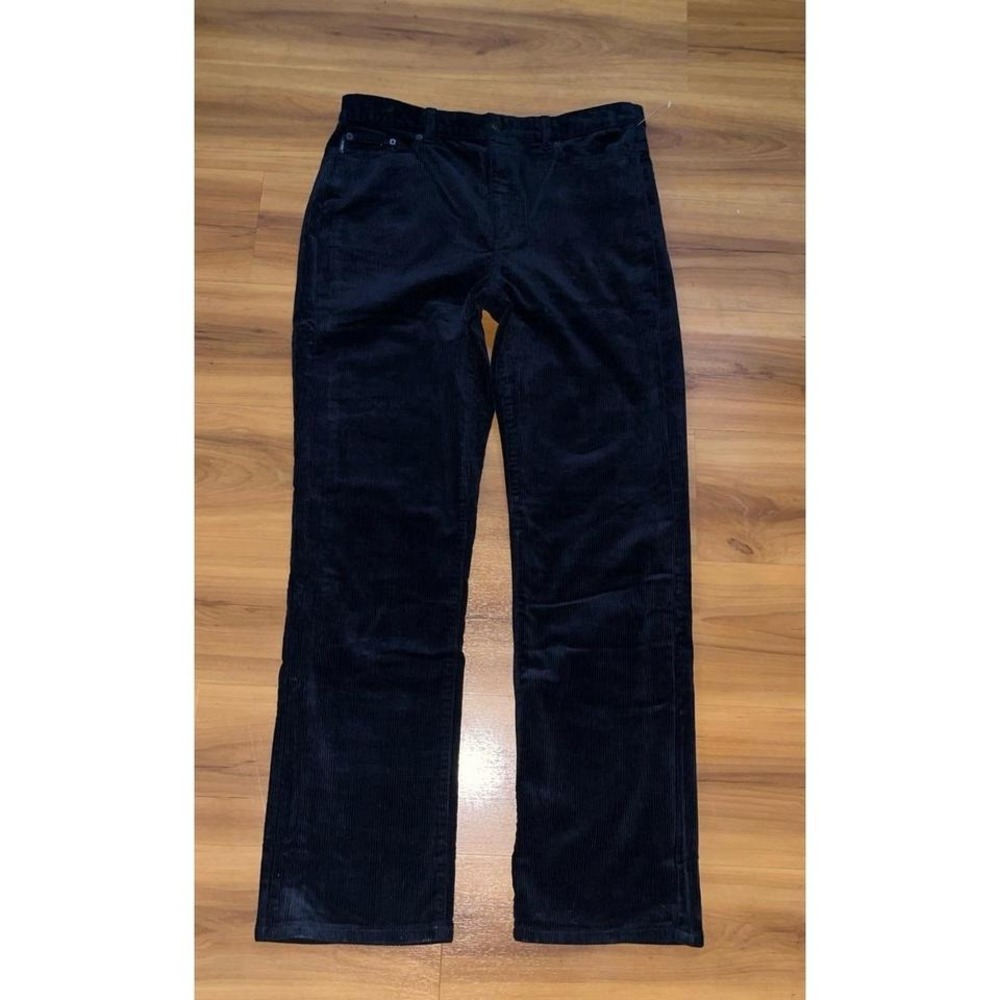 Womens Lauren Jeans Co. Ralph‎ Lauren Corduroy Black Straight Leg Pants